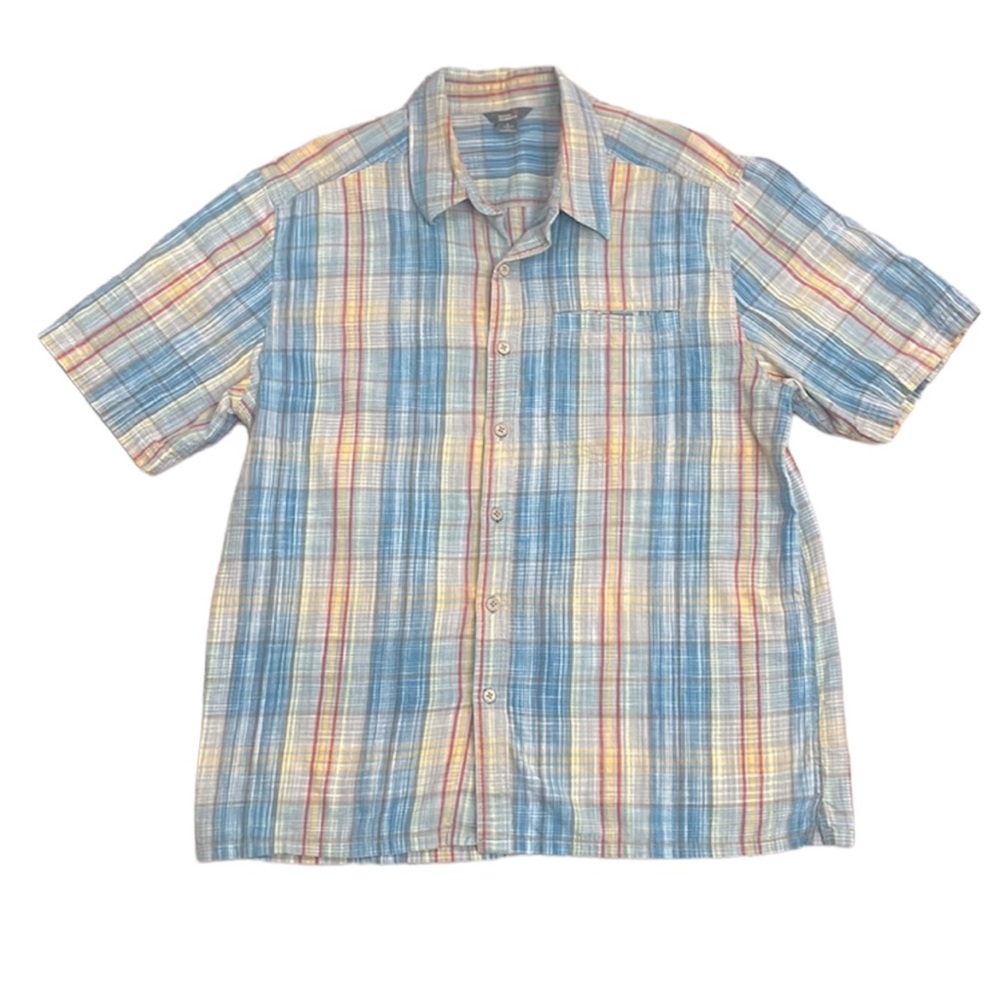 Royal Robbins Relaxed Fit Cotton Short Sleeve Plaid Size Large